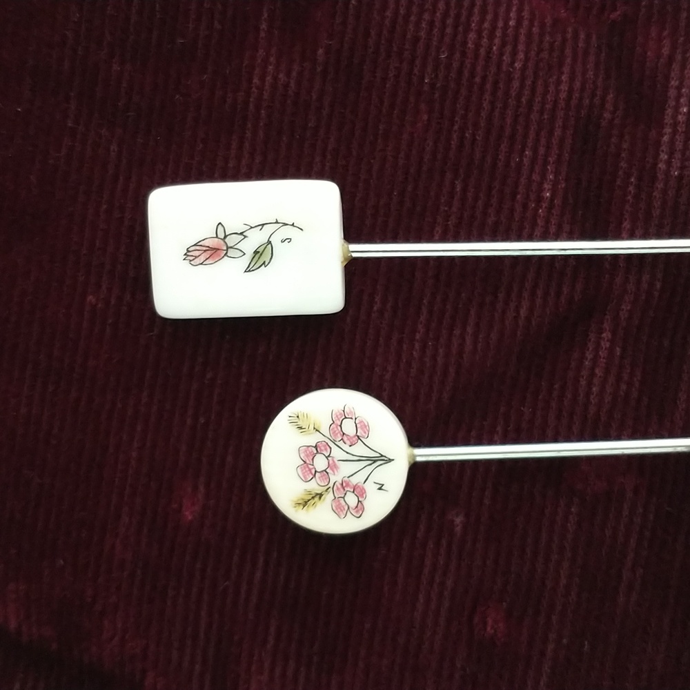 Vintage Scrimshaw Stickpins from Lahaina